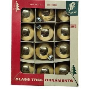 Vtg Franke- Glass & Gold Christmas Ornaments-24 Pieces